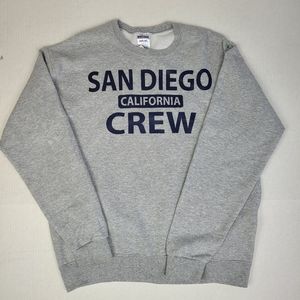 JERZEES San Diego California Sweatshirt Gray SIZE M Beachy Coastal Cali Girl